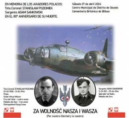 Imagen de los dos pilotos polacos y un Vickers Wellington. (foto Poland First to Fight)