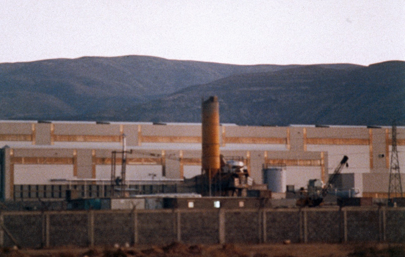 Fotografa, tomada en enero de 1989, de una de las instalaciones de produccin de armas qumicas en Rabta