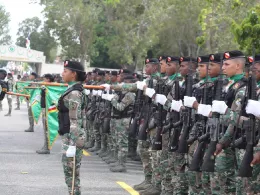 Elementos del nuevo Batalln de Polica Militar encuadrados en formacin. Foto: Ejrcito de Repblica Dominicana