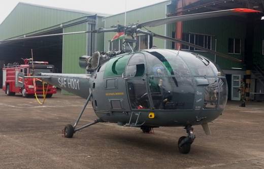 Helicptero HAL Chetak del Ejrcito Nacional de Surinam. (Foto: Ministerio de Defensa de Surinam)