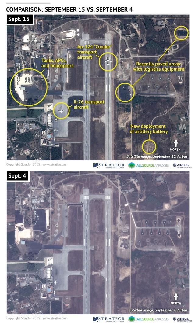 Imágenes satélite presentadas como prueba del incremento de la presencia militar rusa en Siria