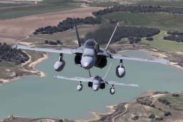 Durante la misi�n estar�n listos permanentemente dos EF-18M para actuar. Foto: R. Galindo.