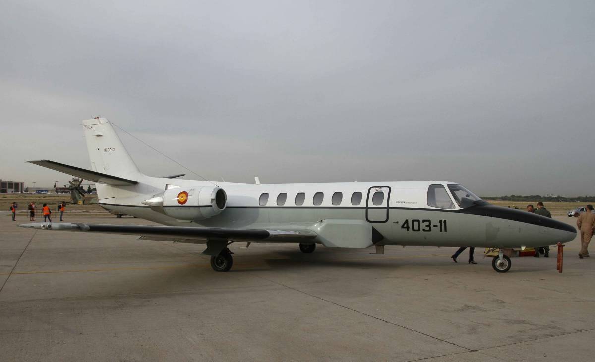 Desde la cercana Base Aérea de Getafe llegó este elegante Cessna 560 "Citation" V del 403 Escuadrón. Foto: Julio Maíz/defensa.com Desde la cercana Base Aérea de Getafe llegó este elegante Cessna 560 "Citation" V del 403 Escuadrón. Foto: Julio Maíz/defensa.com