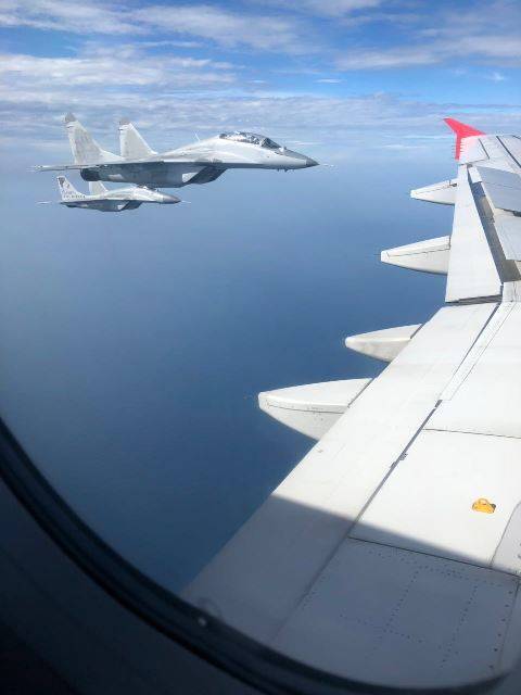 MiG-29SMP del Grupo Aereo N� 6 (Chiclayo) visto desde el Airbus A321-211 de LATAM  en vuelo a Trujillo.