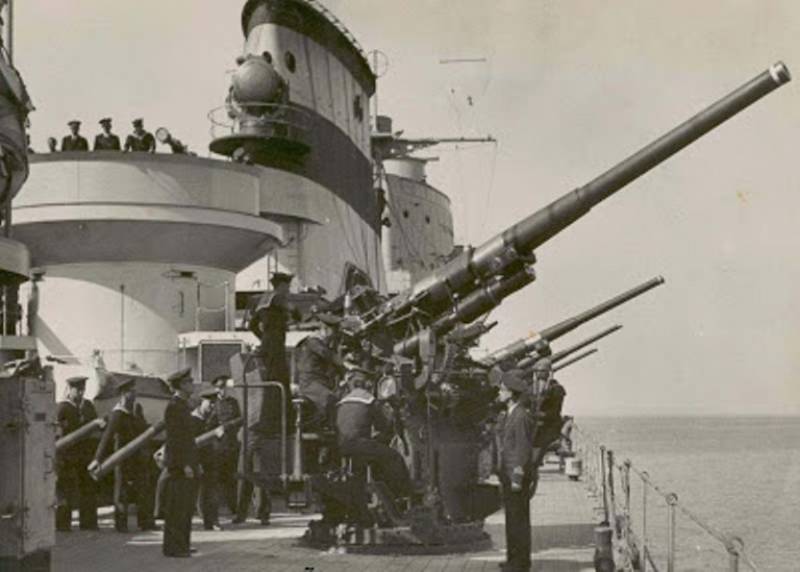 Artillería antiaérea crucero Canarias Artillería antiaérea crucero Canarias