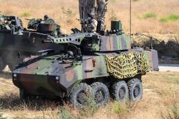 El BDMZ-III cuenta con �Piranha� IIIC en distintas configuraciones, en primer plano uno de los de reconocimiento. (foto Rub�n Galindo)