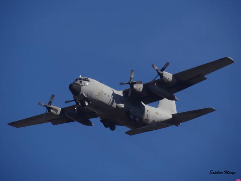 H�rcules TK10-07 en maniobra de despegue t�ctico desde el aer�dromo de Ablitas, en octubre de 2019. 