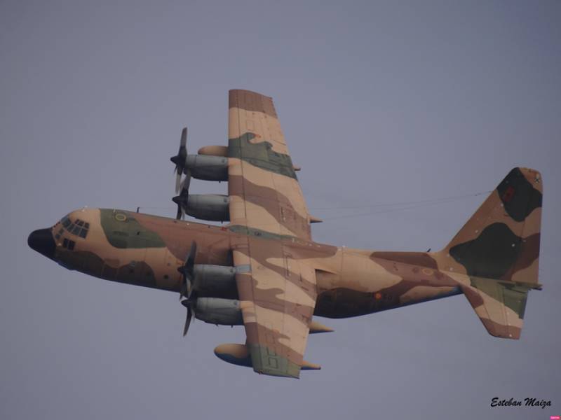 H�rcules TK10-11 pr�ximo a aterrizar en la base a�rea de Zaragoza tras un ejercicio de reabastecimiento a�reo con varias aviones de varias alas de combate en marzo de 2019. 