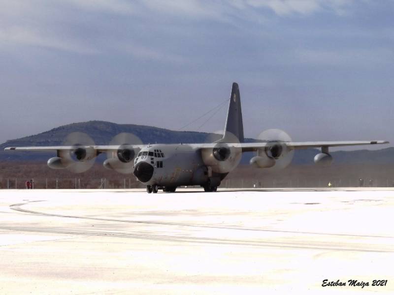 El TK.10-07 en la plataforma del aerdromo de Garray listo para cortar motores por ltima vez. 