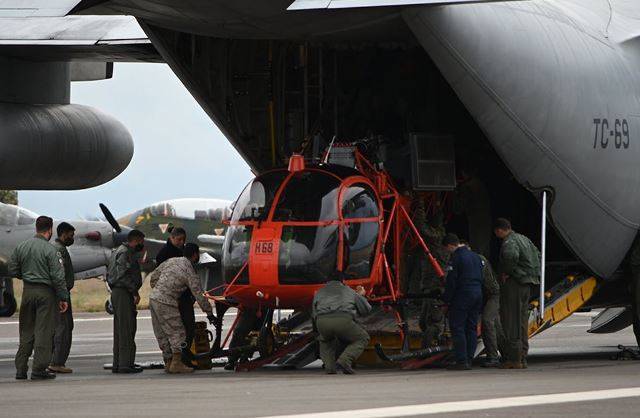 Los Lama fueron transportados en C-130 y armados en el terreno