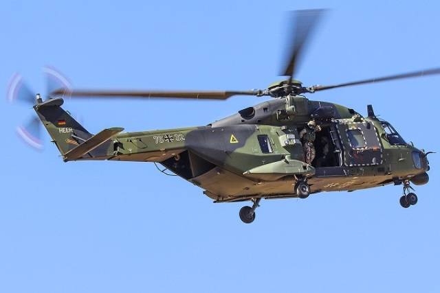 El “Heer”, Ejército alemán, también ha trasladado a Albacete dos de sus NH90. (Rubén Galindo)