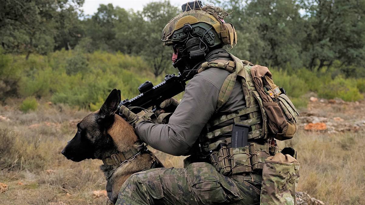 Miembro del Mando de Operaciones Especiales (MOE) con un MP-7 durante el ejercicio “OE-Empecinado-II 20” (Ejército de Tierra) Miembro del Mando de Operaciones Especiales (MOE) con un MP-7 durante el ejercicio “OE-Empecinado-II 20” (Ejército de Tierra)
