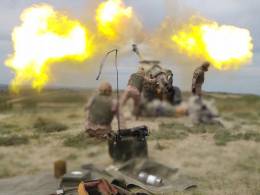 Ejercicio con fuego real del Grupo de Artillera Campaa 93 con can Light-Gun 105/37 mm. (Ejrcito de Tierra)