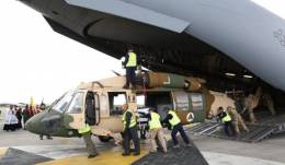 Uno de los 3 primeros UH-60 sonados por Estados Unidos para la Polica, ya en Colombia