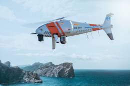 El Camcopter S-100 con los colores de SASEMAR (Schiebel)