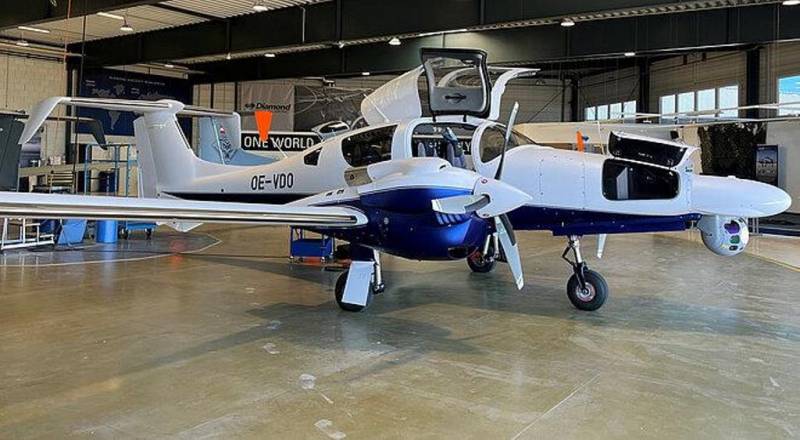 Hensoldt está equipando la aeronave Diamond DA62MPP con su sistema de misión "MissionGrid" (cápsula EO/IR debajo del morro de la aeronave). (Foto de Diamond Aircraft) Hensoldt está equipando la aeronave Diamond DA62MPP con su sistema de misión "MissionGrid" (cápsula EO/IR debajo del morro de la aeronave). (Foto de Diamond Aircraft)