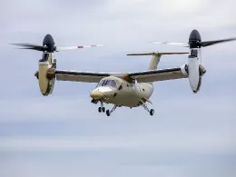 Primer convertiplano AW609 de Leonardo de producción en su vuelo inaugural. Foto: Leonardo