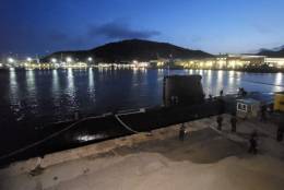 El submarino �Galerna� en el muelle del Arsenal de Cartagena. (foto Armada).