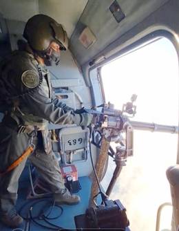 Ametralladora Dillon M-134D/H de 7,62 x 51 mm. montada en un Mi-171Sh-P de la Aviaci�n del Ej�rcito del Per�