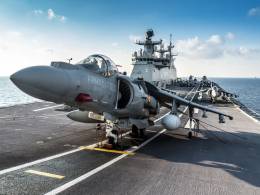 Harrier en la cubierta del Juan Carlos I (Armada espaola)