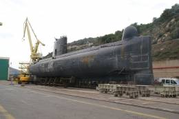 Uno de los submarinos tipo 60, como el Tonina, que se expondr en la ciudad de Cartagena. (foto Julio Maz)