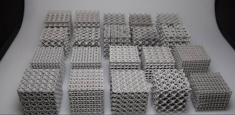 Ejemplo de estructura metálica auxética (Fraunhofer EMI vía EDA) Ejemplo de estructura metálica auxética (Fraunhofer EMI vía EDA)