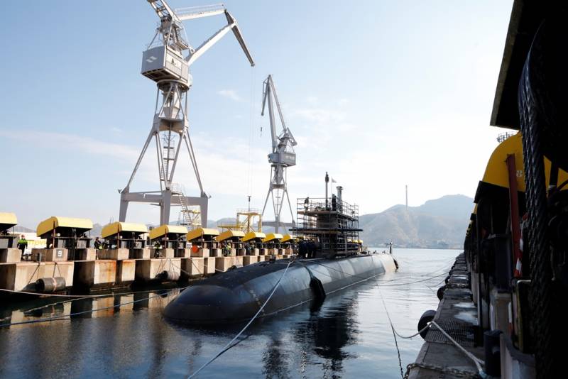 El submarino S-81 Isaac Peral en el astillero de Navantia en Cartagena (Ministerio de Defensa)