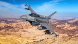 Imagen digital de un F-16 Bloque 72, como los que se dotará Jordania. (foto Lockheed Martin)