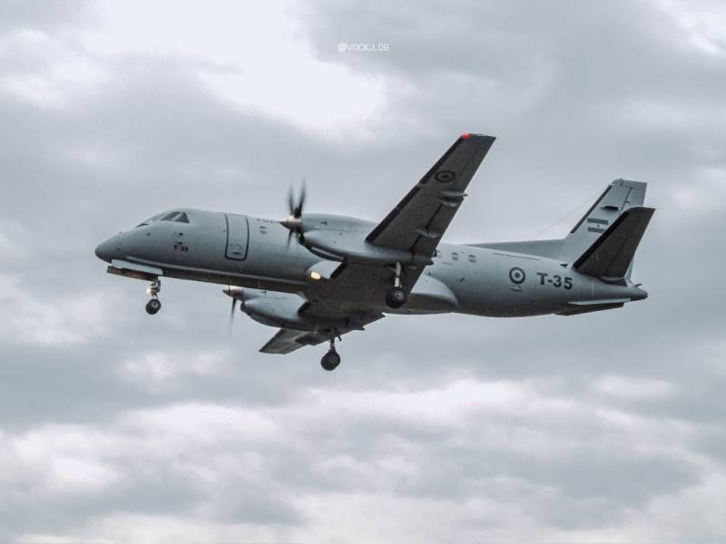 SAAB 340 de la Fuerza Aérea Argentina (Twitter/Vock_Log) SAAB 340 de la Fuerza Aérea Argentina (Twitter/Vock_Log)