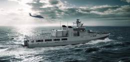 OPV-80 de NVL Group: tiene buenas prestaciones para realizar misiones de control y vigilancia, patrulla e interdiccin, as como de bsqueda y rescate. 
