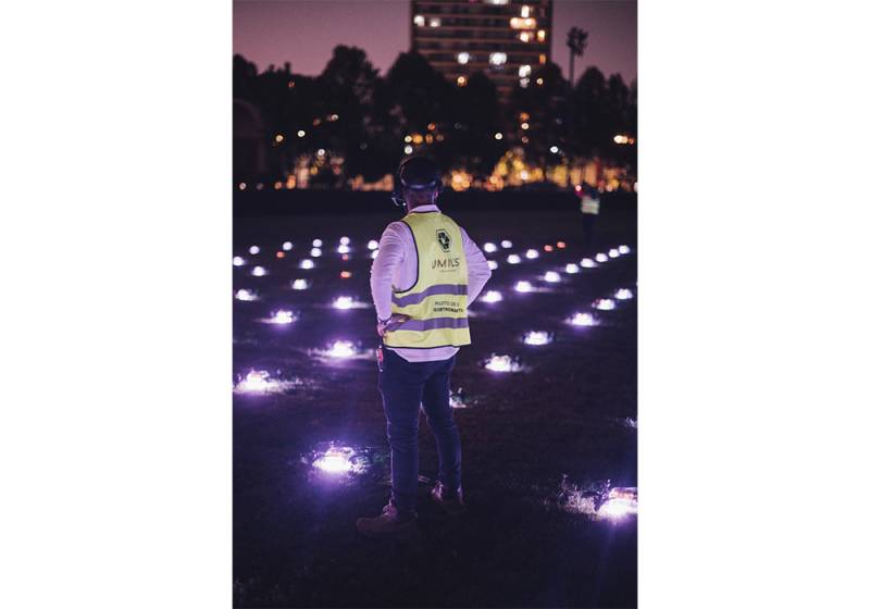 Equipo de Drone Light Show Chile en el espectáculo de lanzamiento. Foto: UMILES