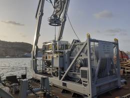 El Leopard a bordo de uno de los buques de la Armada (Saab)