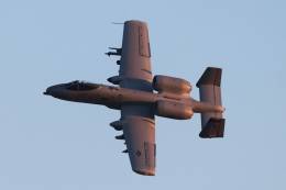 Uno de los veteranos aviones A-10C realizando una pasada sobre San Gregorio (Zaragoza). operaran unos das desde la base area de Zaragoza. (Foto Julio Maz)