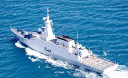 Foto a�rea del PC �Guaiquer� con su montaje Millenium en el castillo de popa (Navantia)