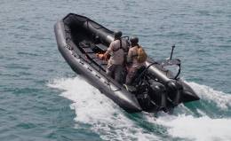 La nueva embarcaci�n del GRUMA Zodiac MILPRO SRMN-600. (Foto Julio Ma�z)