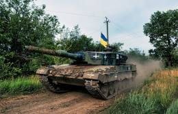 Uno de los Leopard 2A4 del Ejrcito de Ucrania.