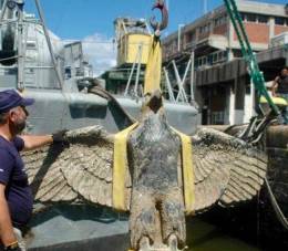 �guila del mascar�n de popa del acorazado alem�n Graf Spee, hundido en Montevideo.