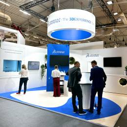 Stand de Dassault Syst�mes en el Sal�n Aeron�utico de Par�s. Foto: Dassault Syst�mes.