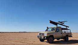 El SpyX a�n en la lanzadera sobre 4x4 marroqu� (captura v�deo BlueBird)