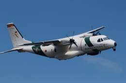 El avi�n de patrulla mar�tima CN235-300 del SAER realiz� una magnifica exhibici�n sobre la bah�a de San Lorenzo.