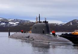 El primero de los submarinos Yasen-M, el “Kazan”. (foto VMF) 