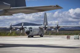 Uno de los Hercules que pertenecieron al Ejrcito del Aire y del Espacio, estacionado en el aerdromo de Garray (foto Diario de Soria).