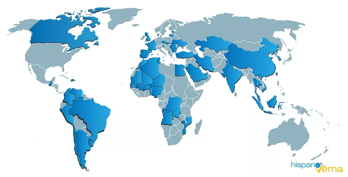 Presencia internacional de la compaa. Foto: Hispano Vema