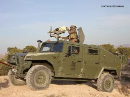 Los VAMTAC ST5 blindados son ptimos para operaciones en escenarios de alta intensidad o cuando se requiere llevar armas potentes. Foto: Octavio Dez Cmara