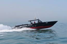 Una de las patrulleras 52 Fearless Super Interceptor de la Gendarmera Real de Marruecos. (foto Metal Shark)