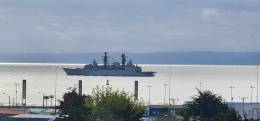 Fragata FF-19 "Almirante Williams" de la Armada de Chile en Punta Arenas (foto Dan Toro)