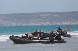 La nueva embarcacin del GRUMA Zodiac MILPRO SRMN-600. (Foto Tercio de Armada)