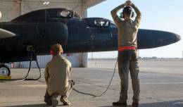 Detalle de uno de los Lockheed TU-2S �Drag�n Lady� de la Fuerza A�rea de los Estados Unidos. (Foto USAF)