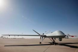 MQ-9A Reaper (registro M-002) en la base a�rea de Hato. (Foto: Real Fuerza A�rea de los Pa�ses Bajos).