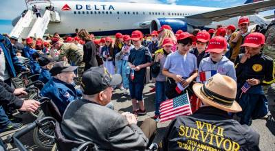 Veteranos de la Segunda Guerra Mundial. Foto: Delta Air Lines.
